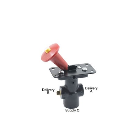 Haldex Valve, Flipper, Brake, Hand Control, Panel Mount W/ Locking Handle, For Controlling Fifth Wheel KN20700